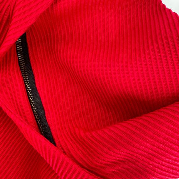 Forte_Forte Red Wool‎ Winter Overcoat Button Front Detachable Sleeves - Picture 10 of 15